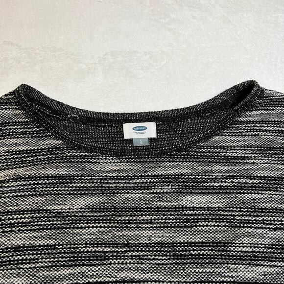 Old Navy Short Sleeve Textured  Boxy Top Size Large Minimalist Neutral Casual - Picture 3 of 5